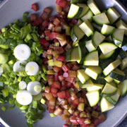 scallions, rhubarb, zucchini