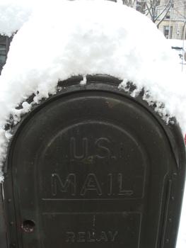 Despite the snow, the USPS says there will be mail delivery in Crown Heights, Brooklyn on January 27, 2011. Despite the snow, the USPS says there will be mail delivery in Crown Heights, Brooklyn on January 27, 2011.