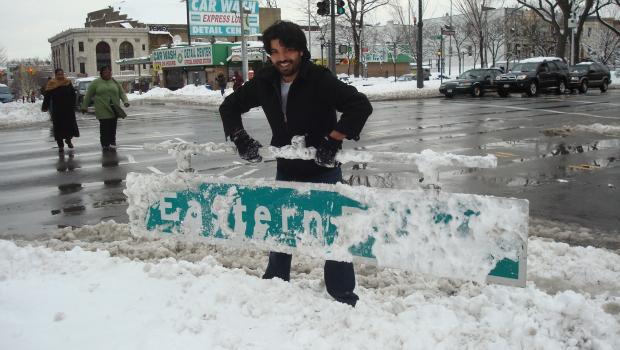 It looks like this sign at Eastern Parkway and Bedford fell down during the January 27, 2011 snow storm. It looks like this sign at Eastern Parkway and Bedford fell down during the January 27, 2011 snow storm.