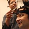 WNYC business reporter Ilya Marritz gets his brain scanned by tech startup Neuromatters. Nine electrodes positioned on the cranium can detect increased brain activity. Ilya at Neuromatters