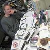 Host John Schaefer, aka 'DJ Disorder,' manning the infamous desk back at Centre Street
