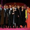 (L-R) Bill Nighy, Ronald Pickup, John Madden, Dame Judi Dench, Dev Patel, Deborah Moggach, Penelope Wilton, Tom Wilkinson, Celia Imrie attend the World Premiere of 'The Best Exotic Marigold Hotel.'
