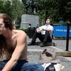 Soaking in the sun at Union Square Park on a lunch break.