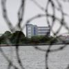 A view of the buildings at Rikers Island.