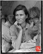 The retouched version of Dorothea Lange’s photo of Florence Owens Thompson and her children, taken in 1936 in Nipomo, California.