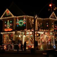 A house on Flatlands Ave in Canarsie, Brooklyn, decorates for Christmas.