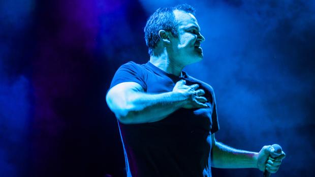 Future Islands' Samuel Herring, performs live at the 9:30 Club in Washington D.C. on May 1, 2014.