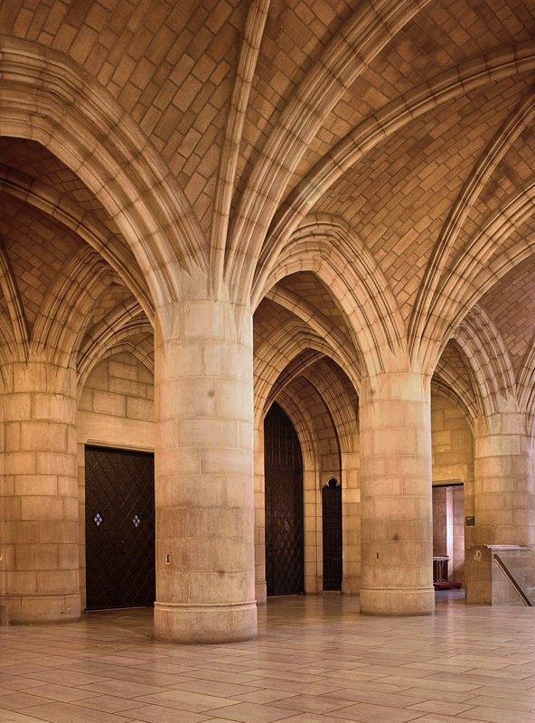 Entrance vaults at the Riverside Church in Manhattan by the Guastavino Company.