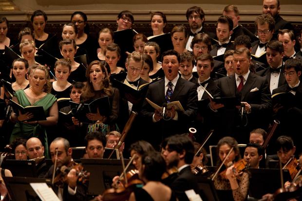 Soloists Diana Damrau (soprano), Kate Lindsey (mezzo-soprano), Piotr Beczala (tenor) and René Pape (bass).