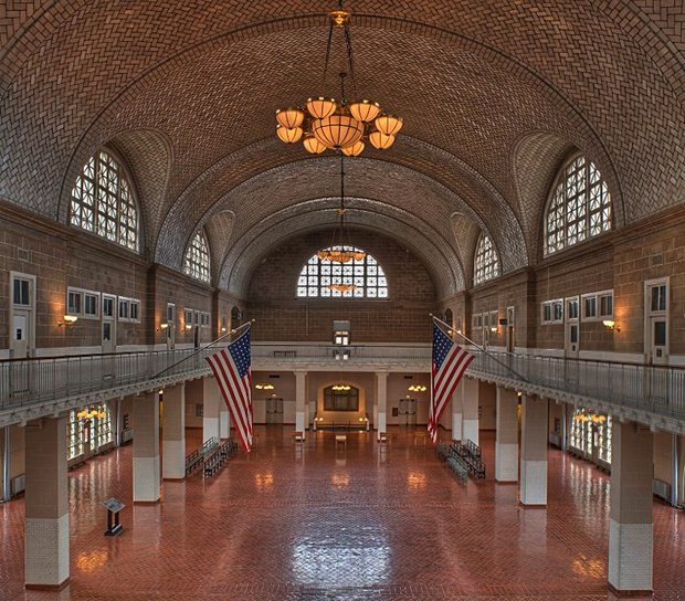 Ellis Island Registry Room.