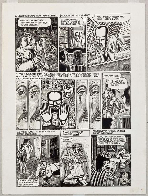 Art Spiegelman, page 2 of Prisoner on the Hell Planet, first published in Short Order Comix, no. 1, 1973, ink, collage, and correction fluid on scratchboard.