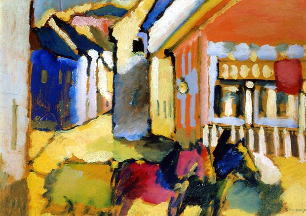 Vasily Kandinsky (Moscow 1866-1944 Neuilly-sur-Seine) Murnau: Street with Horse-Drawn Carriage, 1909.