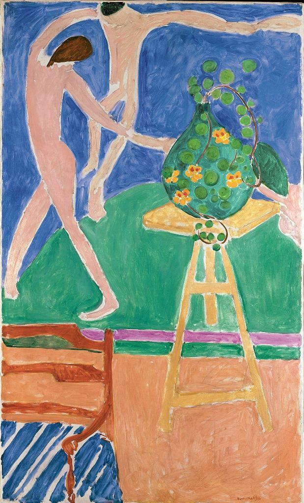 Henri Matisse (French, 1869–1954.) Nasturtiums with the Painting 'Dance' I. 1912. Oil on canvas, 75-1/2 x 45-3/8 in. (191.8 x 115.3 cm)