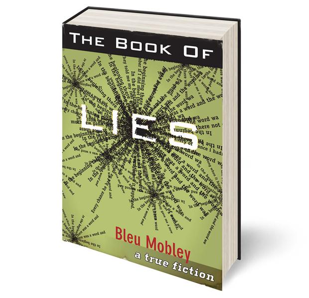 A book cover from Warren Lehrer's 'illuminated novel' A Life In Books: The Rise and Fall of Bleu Mobley