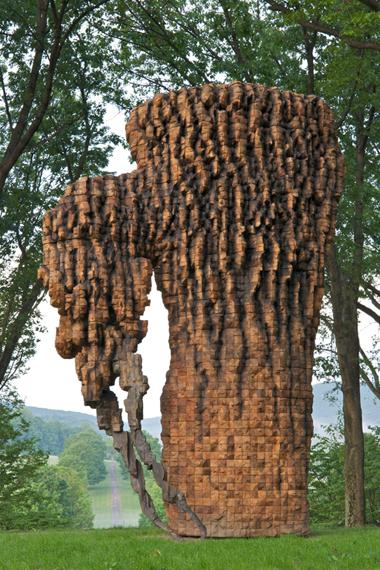 Ursula von Rydingsvard. Luba. Cedar, Graphite, Bronze, 17'8' x 11'7' x 7'4.' 2010. Photo Jerry L. Thompson