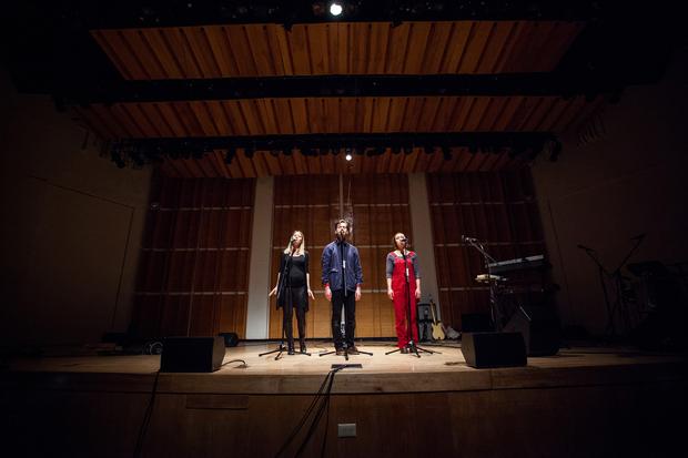 Lesley Flanigan and People Get Ready perform at the Ecstatic Music Festival on February 19th, 2014