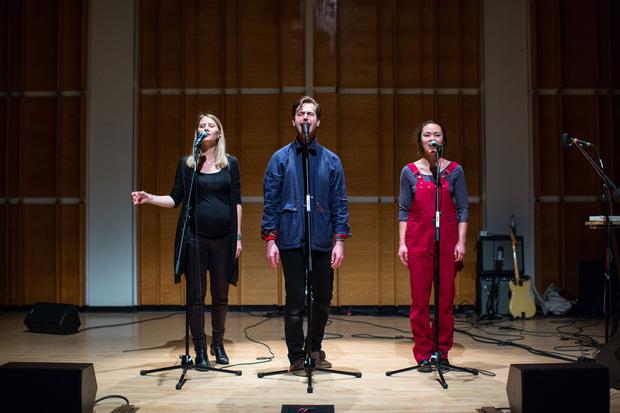 Lesley Flanigan and People Get Ready perform at the Ecstatic Music Festival on February 19th, 2014