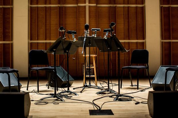 Saul Williams and Mivos Quartet perform at the Ecstatic Music Festival on February 26th, 2014