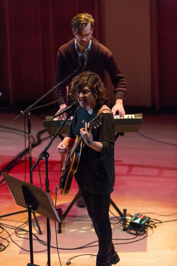 Mirah and Susie Ibarra perform March 1 at the 2014 Ecstatic Music Festival