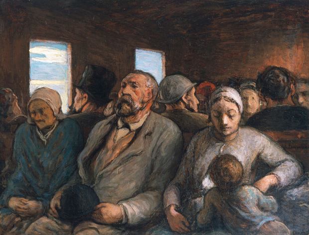 Honoré Daumier (French, 1808–1879), Third Class Carriage (Un Wagon de Troisième Classe), 1856–58.