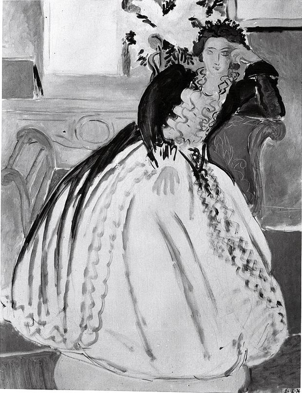 Matossian. Photograph documenting Henri Matisse's process of painting 'The Large Blue Dress,' 1937 February 26, 1937. Photographs, 5 3/4 x 4 1/2 in. (14.6 x 11.4 cm)