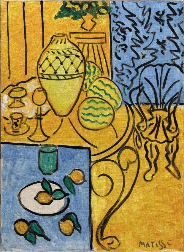 Henri Matisse (French, 1869–1954). Interior in Yellow and Blue. 1946. Oil on canvas, 45 11/16 x 31 7/8 in. (116 x 81 cm)
