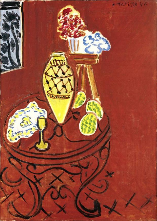 Henri Matisse (French, 1869–1954). Interior in Venetian Red. 1946. Oil on canvas, 36 1/4 x 25 9/16 in. (92 x 65 cm)