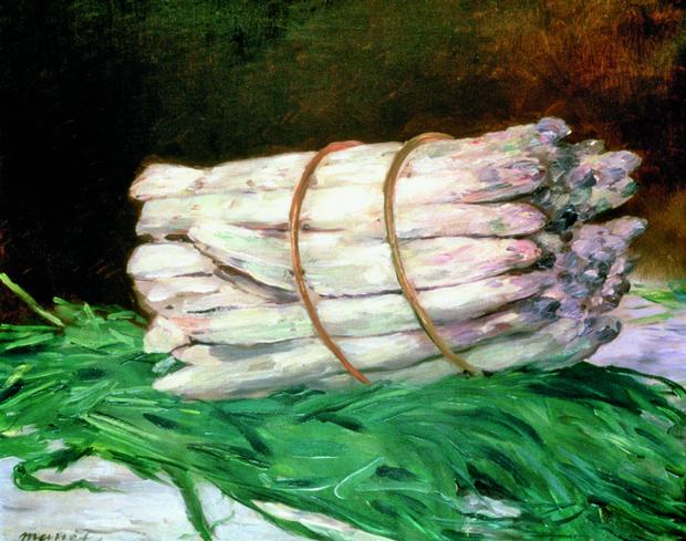 Édouard Manet (1832–83), Bunch of Asparagus, 1880; oil on canvas, 46 x 55 cm (18 x 215/8 inches) Wallraf-Richartz-Museum, Cologne