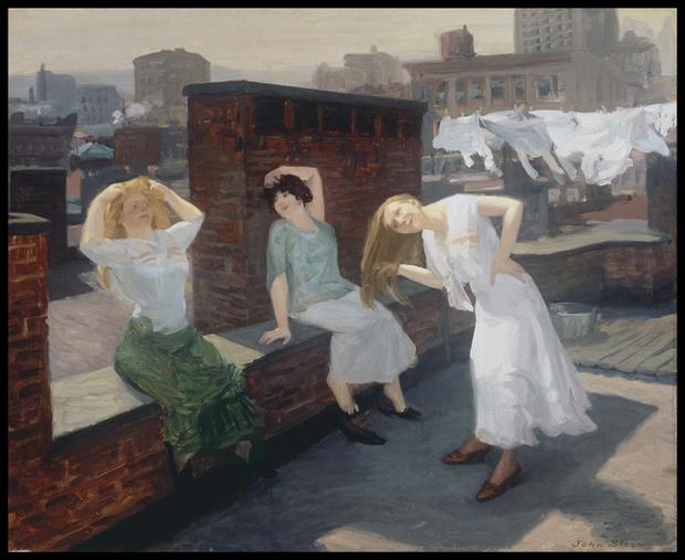 John Sloan (American, 1871-1951), Sunday, Women Drying Their Hair, 1912.