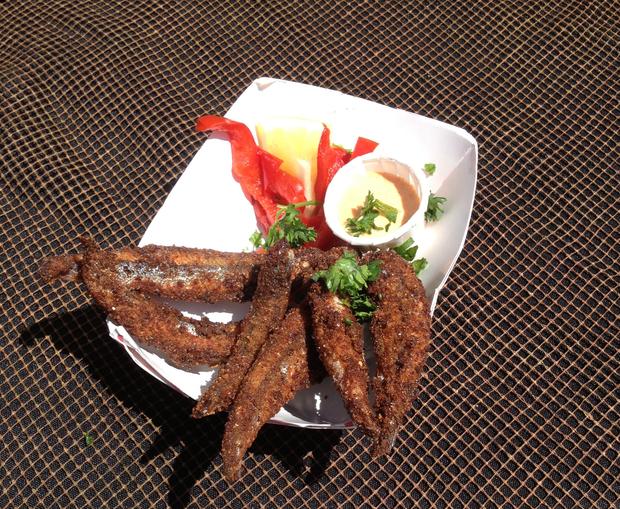 Anchovies from Bon Chovie at Smorgasburg Anchovies from Bon Chovie at Smorgasburg