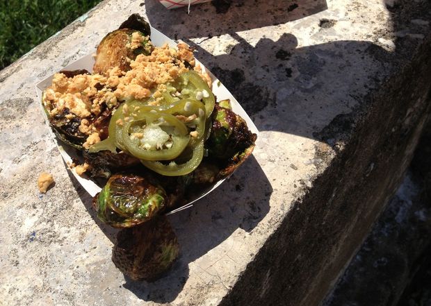 Brussels sprouts from Tso Fried Chicken at Smorgasburg Brussels sprouts from Tso Fried Chicken at Smorgasburg