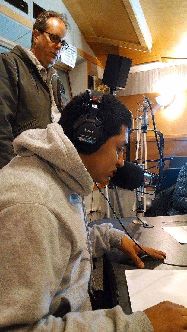 Edward recording with Jay Allison at WCAI