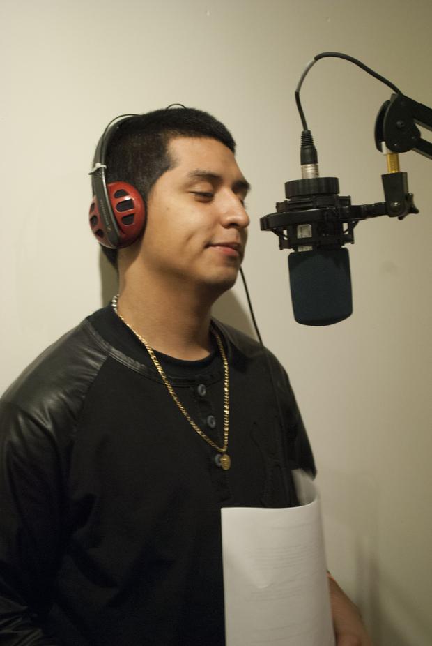Eddie at the microphone