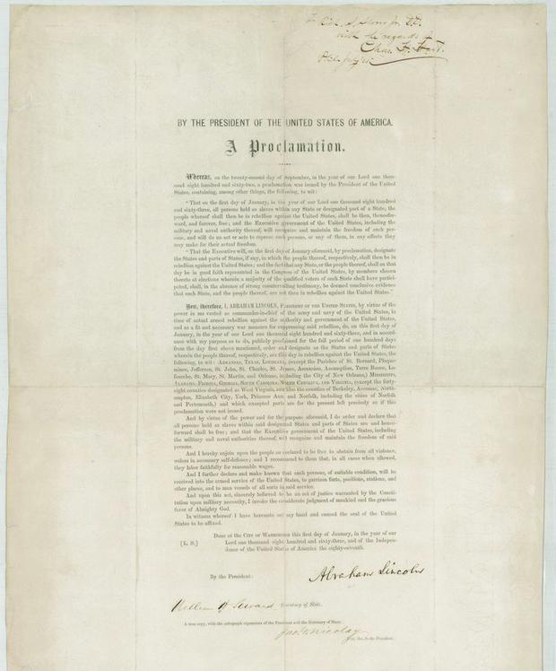 A rare signed copy of Lincoln's Emancipation Proclamation is on display at the Brooklyn Historical Society.