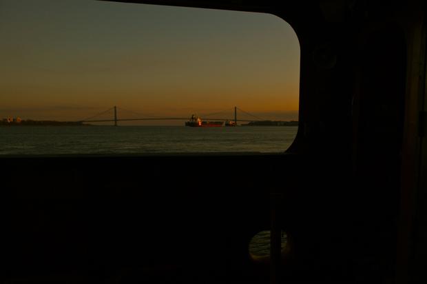 The Verrazano-Narrows Bridge as seen from the Staten Island Ferry.