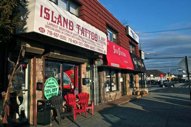 Tattoo parlor on Grasmere's commercial strip.