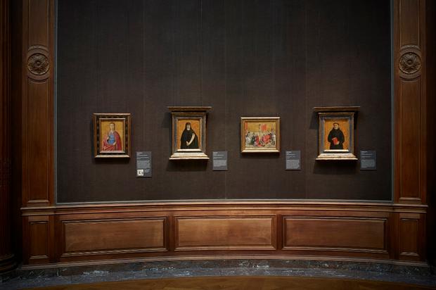 Installation view of 'Piero della Francesca in America,' at the Frick Collection. Installation view of