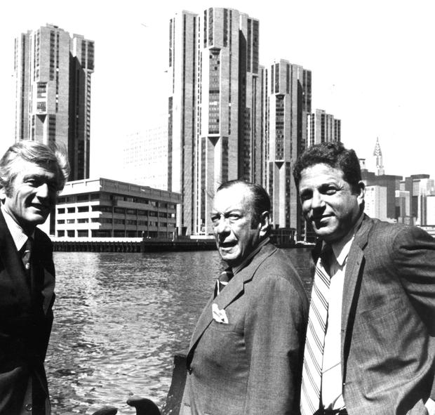 Richard Ravitch with Mayor Lindsay and former mayor Robert Wagner at the opening of the Waterside development at the East River and 23rd street.