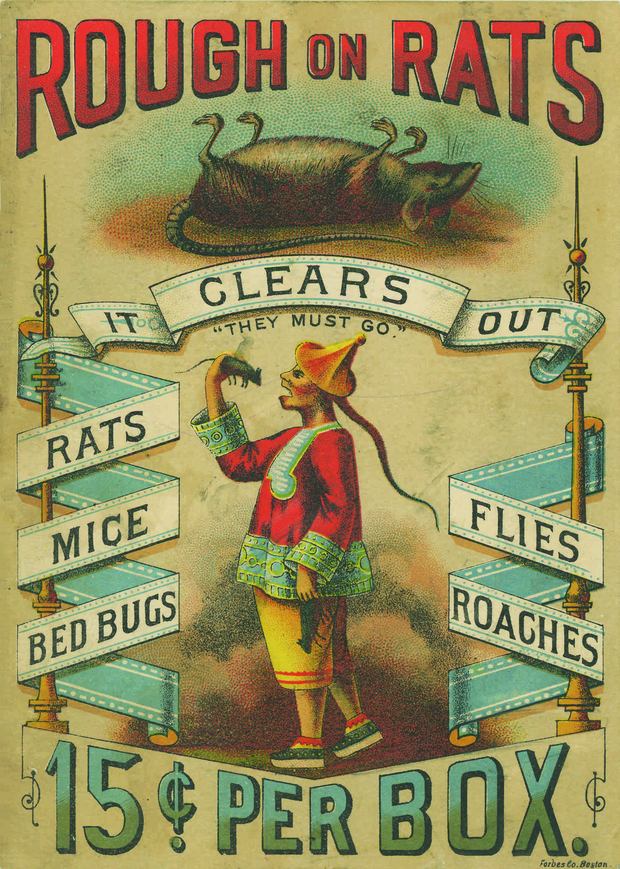 “Rough on Rats,” trade card (c. 1880s). Photo by Phillip Chen. Courtesy of the Lenore-Metrick Chen Collection.