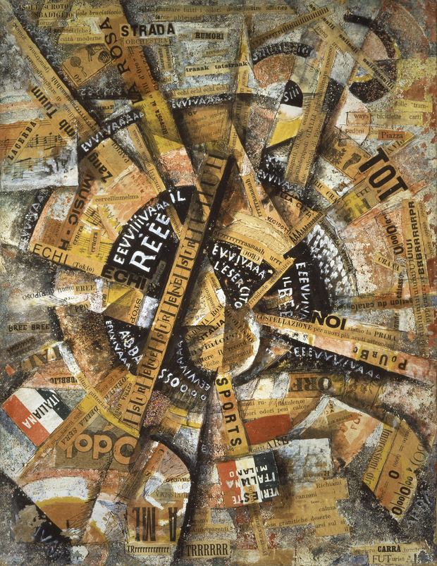 Carlo Carrà Interventionist Demonstration (Manifestazione Interventista), 1914