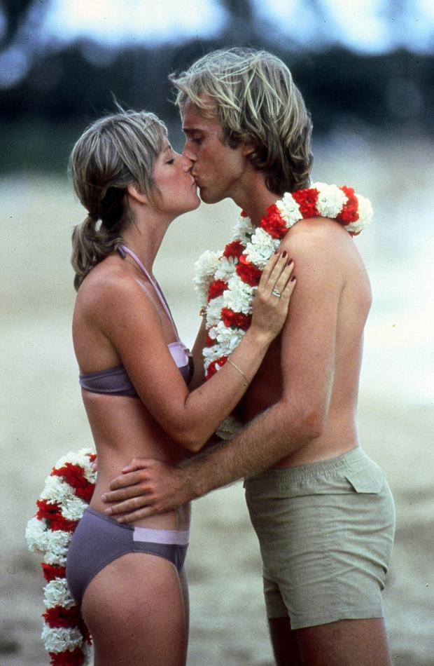 Chris Evert and her first husband, John Lloyd, in Maui. This photograph appeared in Time Magazine.