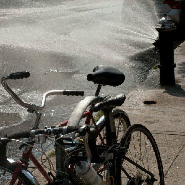 Hydrant with spray cap, Prospect Place and Franklin Ave, Brooklyn
