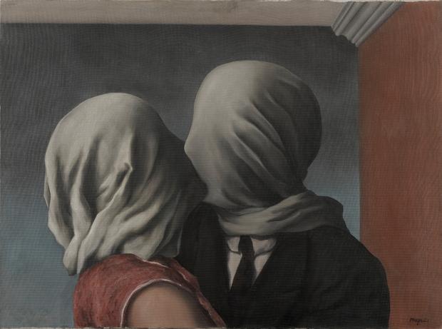 René Magritte (Belgian, 1898–1967). Les amants (The Lovers). 1928. Magritte