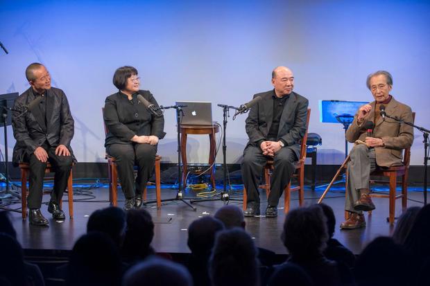 Tan Dun, Chen Yi, Zhou Long and Chou Wen-chung (from left to right) at 'From China to America' at New York HIstorical Society on Jan. 10, 2014