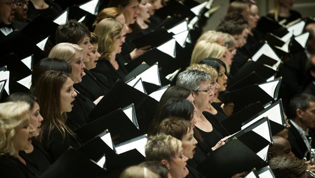 The Chicago Symphony Chorus led by chorus director Duain Wolfe.