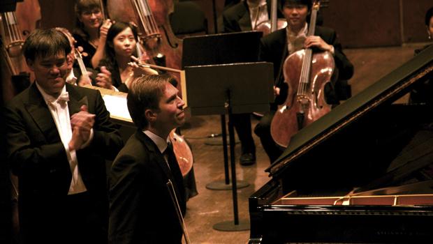 A standing ovation at intermission for soloist Leif Ove Andsnes.