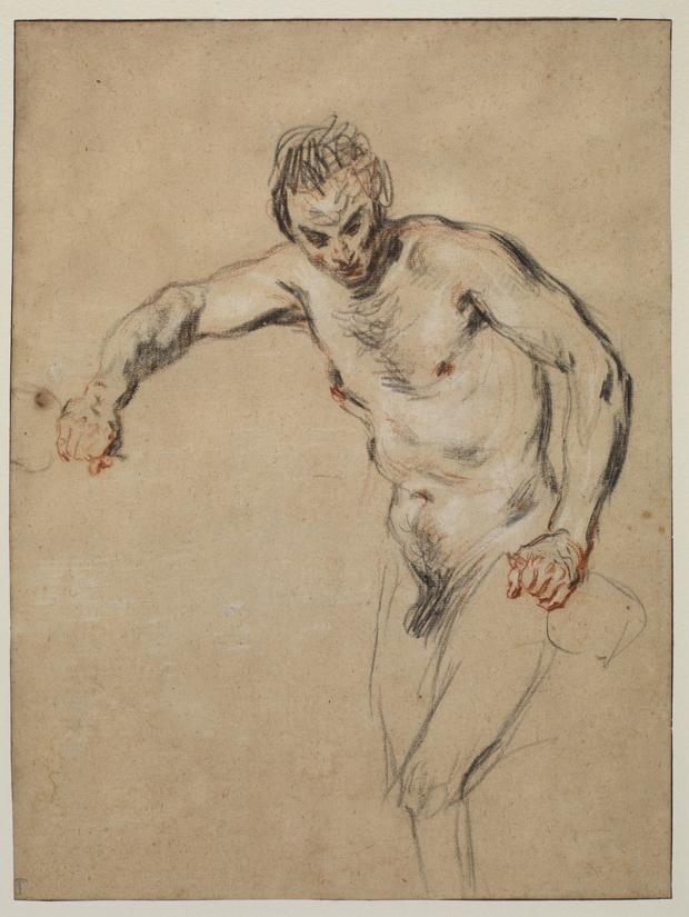 Jean-Antoine Watteau (1684–1721). Satyr Pouring Wine, 1717