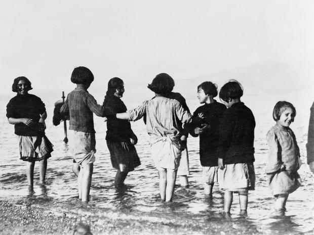 Greek and Armenian Orphan Refugees Experience the Sea for the First Time, Marathon, Greece