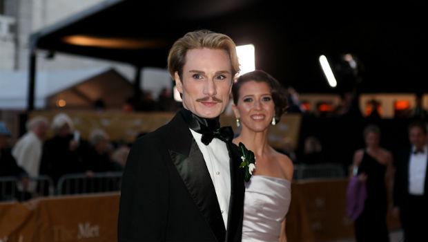 Fashion designer Austin Scarlett and soprano Lisette Oropesa arrive at the Metropolitan Opera on opening night