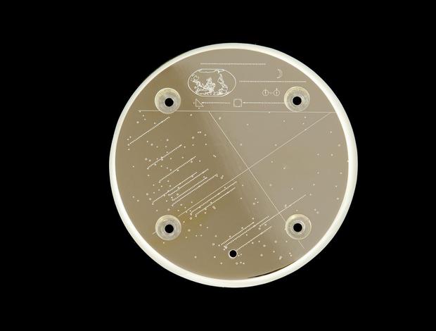 Ultra-archival image disc inside gold plated aluminum shell